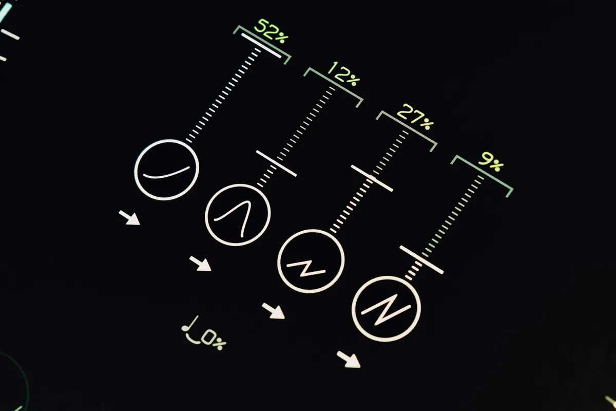 A futuristic interface with glowing digital elements